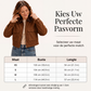 Dames corduroy jack met contrasterende revers