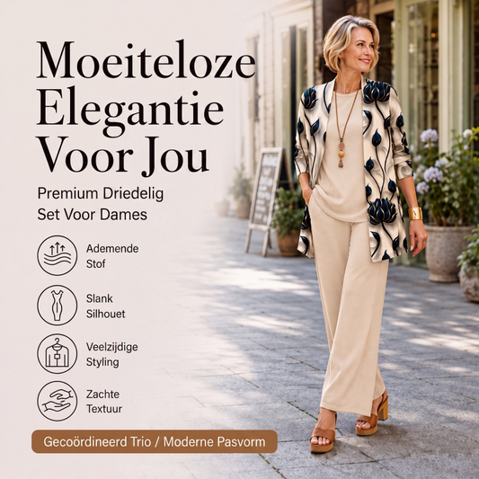 Elegante bedprintte 3-delige set voor dames