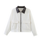 Dames corduroy jack met contrasterende revers
