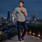 Moderne gebreide pullover met textuur