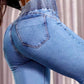 Elastische Flare Jeans met Hoge Taille
