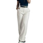 Casuele broek met hoge taille en rechte pijpen voor dames