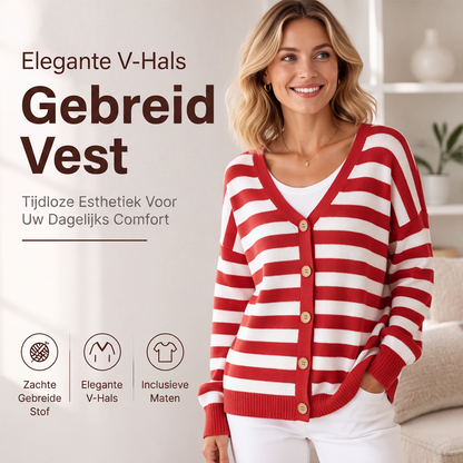 V-hals vest met knopen voor dames