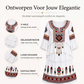 Dames vintage etnische print gelaagde jurk