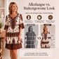 Dames vintage etnische print gelaagde jurk