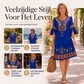 Dames vintage etnische print gelaagde jurk