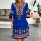 Dames vintage etnische print gelaagde jurk