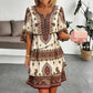 Dames vintage etnische print gelaagde jurk