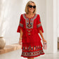 Dames vintage etnische print gelaagde jurk