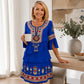 Dames vintage etnische print gelaagde jurk