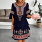 Dames vintage etnische print gelaagde jurk