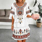 Dames vintage etnische print gelaagde jurk