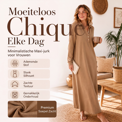 Gebreide sweatshirtjurk met lange mouwen voor dames