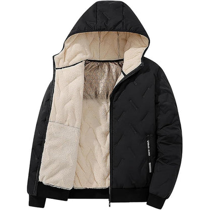 Warme winterjas met capuchon en ritssluiting voor heren