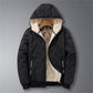 Warme winterjas met capuchon en ritssluiting voor heren