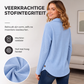 Gebreid dameshemd met knopen en onregelmatige zoom