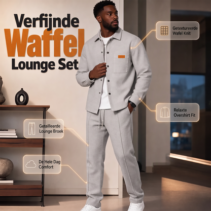 Heren Wafelgebreid Jack en Broek Tweedelige Casual Set