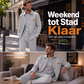 Heren Wafelgebreid Jack en Broek Tweedelige Casual Set