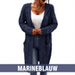 Lange gebreide dameshoodievest met zakken