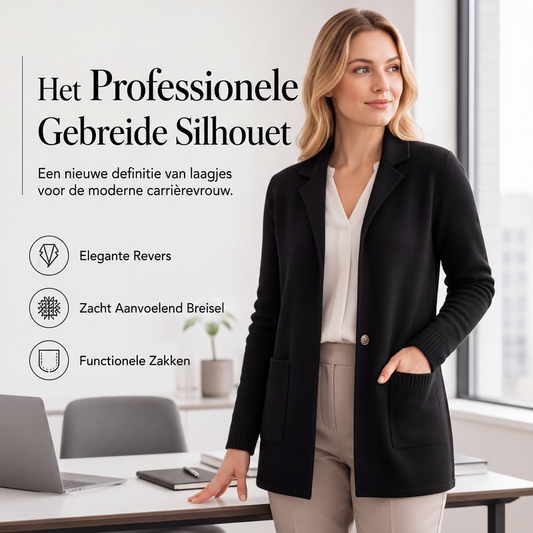 Dames gebreid vest met reverskraag