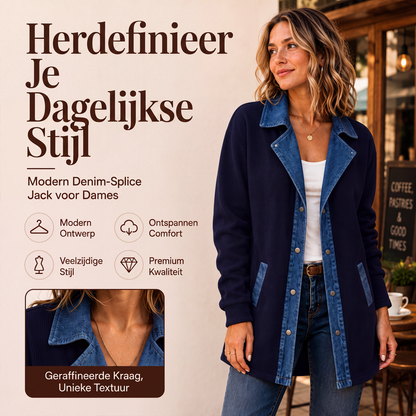 Casuele spijkerjack voor dames met patchwork