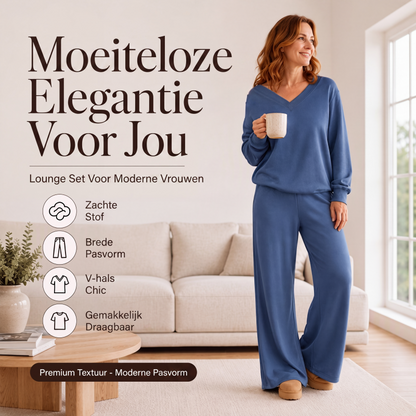 Off-shoulder sweatshirt en broekenset voor dames