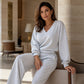 Off-shoulder sweatshirt en broekenset voor dames