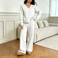 Off-shoulder sweatshirt en broekenset voor dames