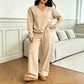 Off-shoulder sweatshirt en broekenset voor dames