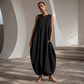 Dames mouwloze V-hals wijdpijpen jumpsuit met zakken