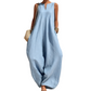 Dames mouwloze V-hals wijdpijpen jumpsuit met zakken
