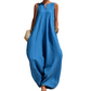 Dames mouwloze V-hals wijdpijpen jumpsuit met zakken