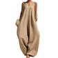 Dames mouwloze V-hals wijdpijpen jumpsuit met zakken