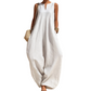 Dames mouwloze V-hals wijdpijpen jumpsuit met zakken