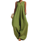 Dames mouwloze V-hals wijdpijpen jumpsuit met zakken