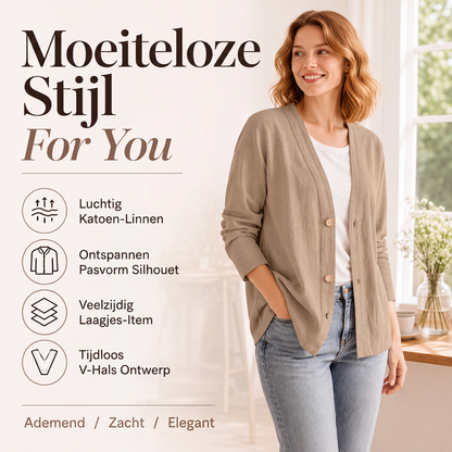Casual ademende V-hals vest voor dames