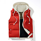 Verdikte gewatteerde winterbodywarmer met capuchon