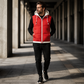 Verdikte gewatteerde winterbodywarmer met capuchon