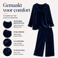 Damesfluwelen set met V-hals top en wijde pijpen broek