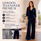 Damesfluwelen set met V-hals top en wijde pijpen broek