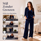 Damesfluwelen set met V-hals top en wijde pijpen broek