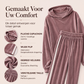 Dames fluwelen hoodie en gestreepte broek set