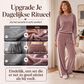Dames fluwelen hoodie en gestreepte broek set