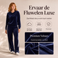 Dames fluwelen hoodie en gestreepte broek set