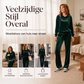 Dames fluwelen hoodie en gestreepte broek set