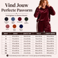 Dames fluwelen hoodie en gestreepte broek set