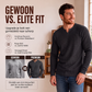 Heren Slim Fit Wafelgebreid V-hals Shirt