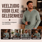 Heren Slim Fit Wafelgebreid V-hals Shirt