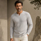 Heren Slim Fit Wafelgebreid V-hals Shirt
