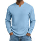 Heren Slim Fit Wafelgebreid V-hals Shirt